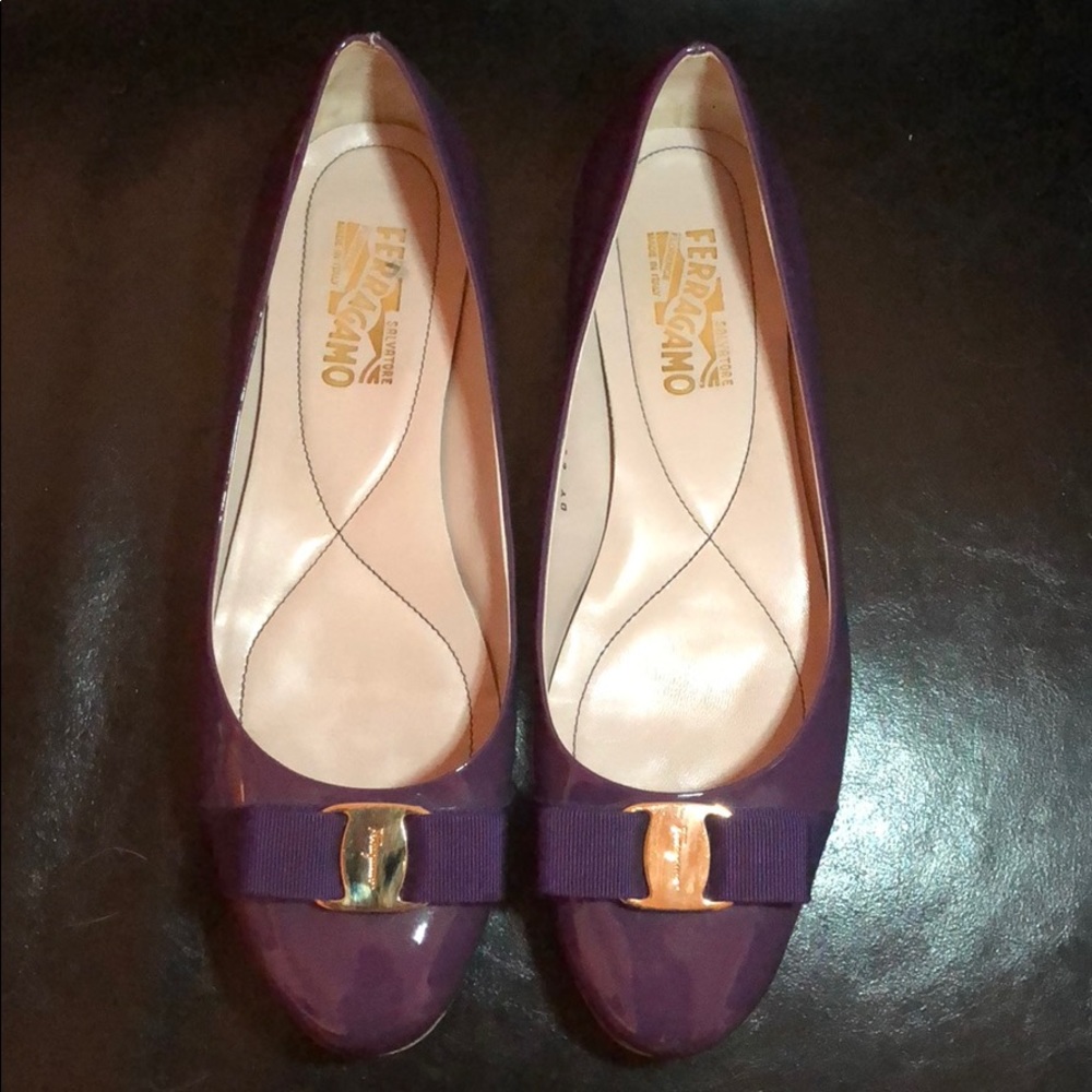 Ferragamo Varina leather ballet flats